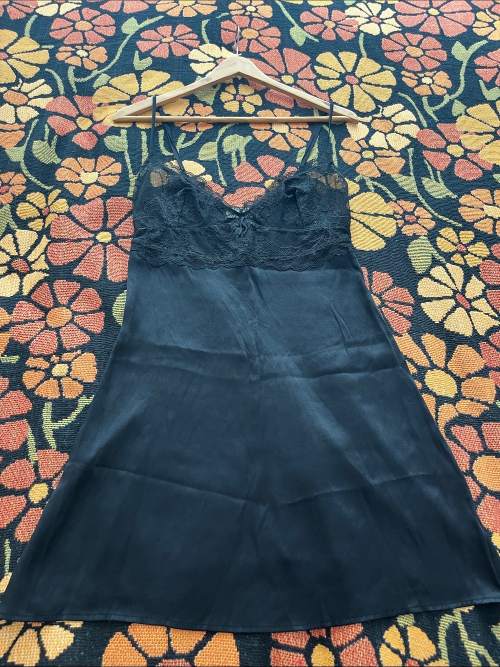 La Perla (Malizia) Black Lace Silk Chemise Slip